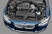 AUT 30 IZ1653 01
2012 BMW 118d 5 Door Hatchback Blue Engine Detail In Studio