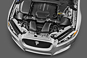 AUT 30 IZ1668 01
2012 Jaguar XF Portfolio Silver Engine Detail In Studio