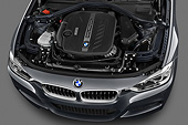AUT 30 IZ1732 01
2013 BMW 330d Touring Wagon Gray Engine Detail In Studio