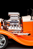 AUT 30 RK4809 01
1931 Ford Model A Roadster Pickup Truck Hot Rod Orange And Cream Engine Detail Studio