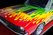 AUT 30 RK4940 01
1970 Dodge Dart Hot Rod Red, Yellow, Green Hood Detail Studio