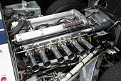 AUT 30 RK5258 01
1963 Jaguar Lightweight E-Type 5114 WK White With Blue Stripes Engine Detail In Studio