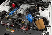 AUT 30 RK5335 01
2011 Shelby Ford Mustang GT500 White With Red Stripe Engine Detail In Studio