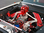 AUT 30 RK5448 01
1963 Ford Falcon Rat Rod Black With Red Graphics Engine Detail