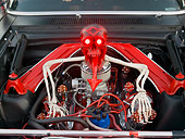 AUT 30 RK5449 01
1963 Ford Falcon Rat Rod Black With Red Graphics Engine Detail