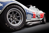 AUT 30 RK5721 01
1969 Chevrolet Corvette BFG #49 ZL-1 Race Car Red, White And Blue Front Wheel Detail In Studio
