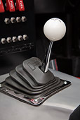 AUT 30 RK5748 01
1969 Chevrolet Corvette BFG #49 ZL-1 Race Car Red, White And Blue Gear Shift Detail In Studio