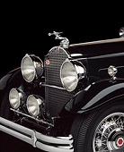 AUT 30 RK5979 01
1930 Black Packard 850 Roadster Detail Front Hood And Emblem In Studio