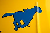 AUT 30 RK5980 01
1987 Chevrolet Monte Carlo Stock Car Blue And Yellow Logo Detail In Studio