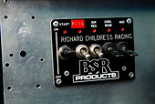 AUT 30 RK5995 01
1987 Chevrolet Monte Carlo Stock Car Blue And Yellow Dashboard Detail In Studio