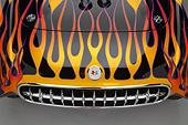 AUT 30 RK6136 01
1956 Corvette Hardtop Gasser Black With Flames Hood Detail In Studio