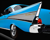 AUT 30 RK6213 01
1957 Chevy Bel Air Blue Low Side Rear Tail Fin In Studio