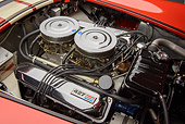 AUT 30 RK6231 01
1966 Shelby AC Cobra Red With White Stripes Engine Detail In Studio