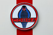 AUT 30 RK6232 01
1966 Shelby AC Cobra Red With White Stripes Logo Detail In Studio