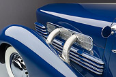 AUT 30 RK6331 01
1937 Cord Supercharged 812 Phaeton Blue Engine Detail In Studio