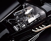 AUT 30 RK0177 03
1999 Moal Special Roadster Black V-8 Ford SVO Engine Detail