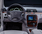 AUT 30 RK0388 01
2000 Mercedes-Benz S430 Sedan Silver Detail Interior Front Dash And Steering Wheel