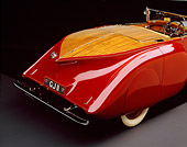 AUT 30 RK0475 05
1930 Rolls-Royce Boattail Convertible Burgundy Detail Rear Shot Studio