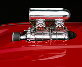 AUT 30 RK0729 02
1962 Corvette Pro Street Roadster Red Detail Engine Above Hood Shot