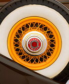 AUT 30 RK0766 02
1933 Packard Phaeton Model 1005 Detail Close Up Of Spare Tire On Fender