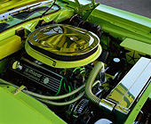 AUT 30 RK0874 04
1970 Plymouth 'Cuda Lime Green Detail Engine Shot