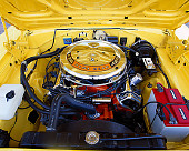 AUT 30 RK1758 02
1966 Dodge Coronet 500 Convertible Yellow Detail Engine Shot