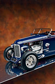 AUT 30 RK2847 01
1932 Speedway, Special, Roadster Blue 3/4 Front Detail Engine Shot