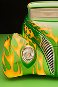 AUT 30 RK2936 01
1939 Ford Sedan Green With Flames Detail Front Hood Grill And Headlight
