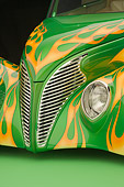 AUT 30 RK2938 01
1939 Ford Sedan Green With Flames Detail Front Hood Grill And Headlight