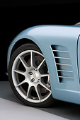 AUT 30 RK3962 01
2007 Chevrolet Corvette Callaway C16 Speedster Light Blue 3/4 Rear View Front Wheel And Side Vent Detail