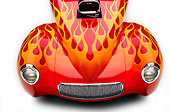 AUT 30 RK4115 01
1941 Willys Coupe Hot Rod Red With Flames Overhead Head On View Detail Studio