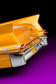 AUT 30 RK4406 01
1957 Cadillac Coupe De Ville Gold Tailfin Detail Rear View Studio