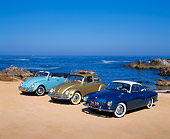 AUT 31 RK0021 03
1962 Volkswagen Karmann Convertible Blue 1956 Diamond Green And 1959 Karmann Ghia Coupe Blue & White By Beach