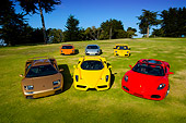 AUT 31 RK0074 01
Overhead Shot Of Six Ferrari And Lamborghini Cars On Grass