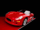 AUT 33 RK0305 08
2000 Shelby Series One Red Convertible Wide Angle 3/4 Front View On Red Floor Gray Line Studio