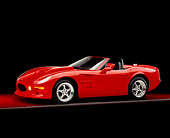 AUT 33 RK0306 01
2000 Shelby Series One Red Convertible 3/4 Side View On Red Floor Gray Line Studio