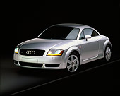 AUT 33 RK0073 02
2000 Audi Quattro TT Coupe Silver 3/4 Front View On Gray Line Studio