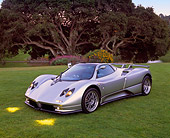AUT 33 RK0221 01
2000 Zonda C12 S Silver Front 3/4 View On Grass At Dusk