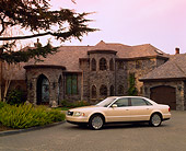 AUT 33 RK0238 01
2000 Audi A8 L 4.2 Quattro Pearlscent White 3/4 Side View On Driveway By House