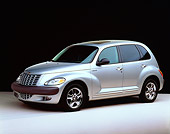AUT 34 RK0073 06
2001 Chrysler PT Cruiser Silver 3/4 Side View On White Seamless Studio