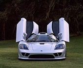 AUT 34 RK0092 04
2001 Saleen S7 Silver Head On Shot Doors Open On Grass Trees Background