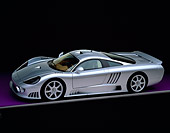 AUT 34 RK0097 07
2001 Saleen S7 Silver 3/4 Front View On Purple Floor Gray Line Studio
