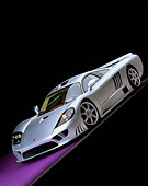 AUT 34 RK0098 09
2001 Saleen S7 Silver Slanted 3/4 Front View On Purple Floor Gray Line Studio