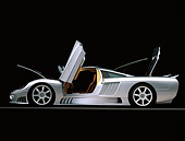AUT 34 RK0102 02
2001 Saleen S7 Silver Profile Doors Open On Gray Line Studio