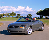 AUT 34 RK0144 04
2001 Audi TT Roadster Gray Front 3/4 View On Pavement By Grass And Trees