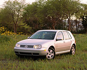 AUT 34 RK0261 02
2001 VW Golf GLS 1.8 T Silver 3/4 Front View On Tall Grass Trees At Dusk