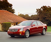 AUT 35 RK0114 01
2002 Cadillac CTS Burgundy Front 3/4 View On Pavement By Trees