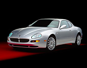 AUT 35 RK0363 11
2002 Maserati GT Coupe Silver 3/4 Front View On Red Floor Studio