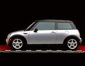 AUT 35 RK0035 01
2002 BMW Mini Cooper Silver Profile On Red Floor Checkered Line Studio