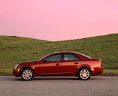 AUT 35 RK0120 02
2002 Cadillac CTS Burgundy Profile View On Pavement Grass Hills Filtered